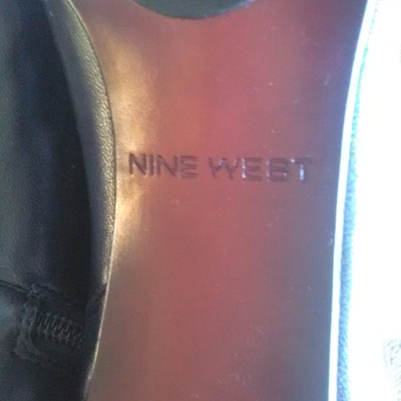 BNWOT VINTAGE NINE WEST LEATHER BOOTS BLACK/ CREAM SZ. 9.5 M (DANSEL) - Picture 7 of 8